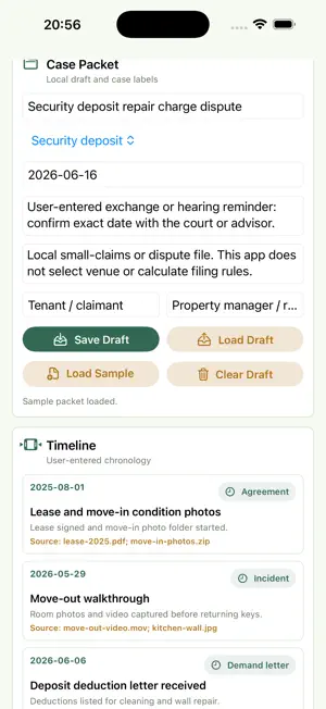 Small Claims Evidence Binder screenshot 2