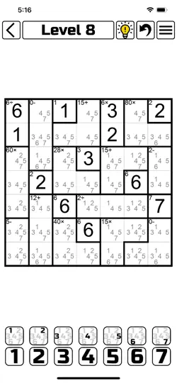 Calcudoku (Puzzle) iPhone Screenshot 2