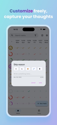 Table Habit: Habit Tracker Screenshot 4 of 6