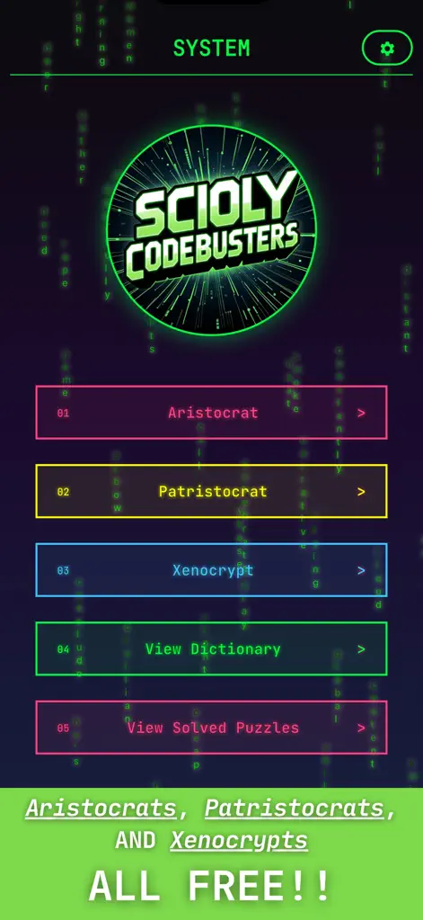 Scioly Codebusters - Games App | MWM