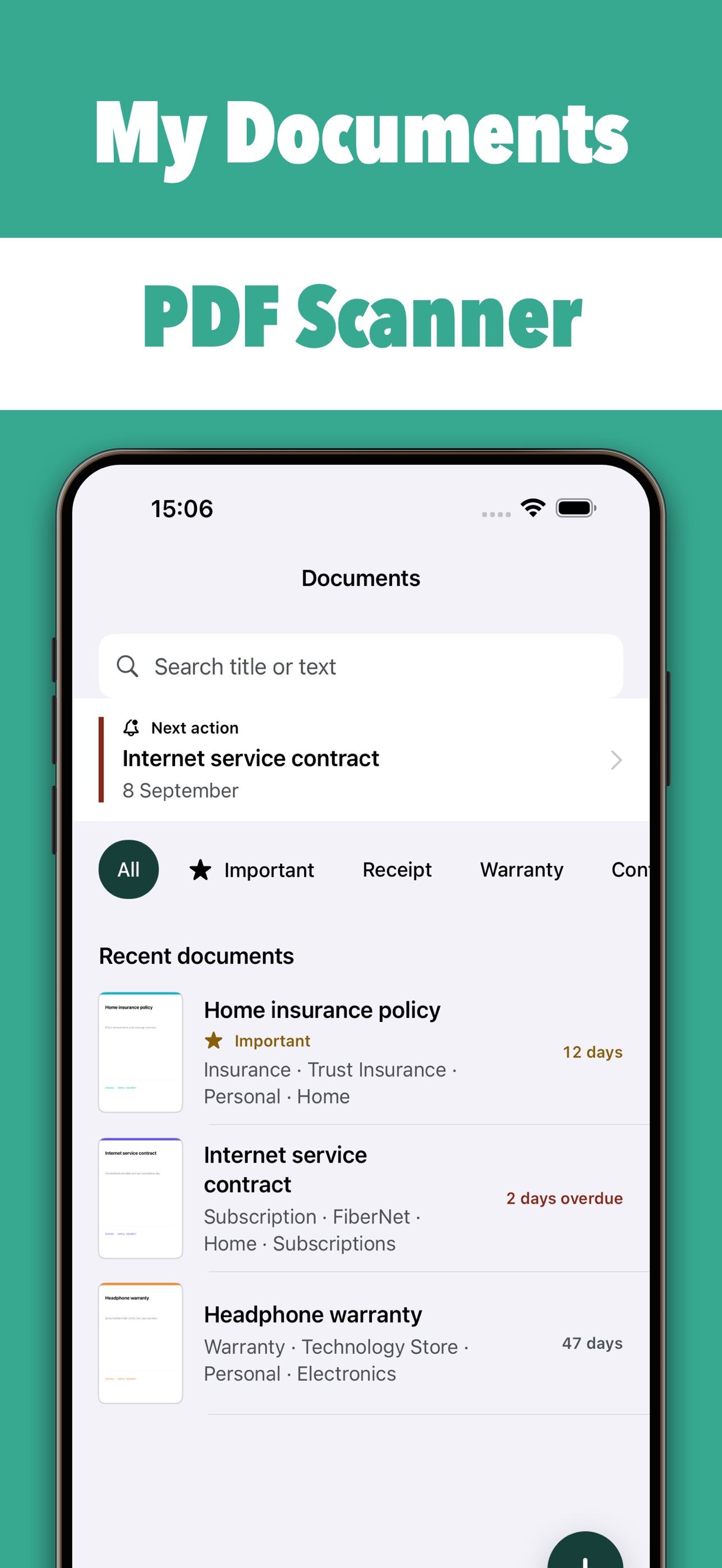 Screenshot 1 of My Documents: PDF Scanner