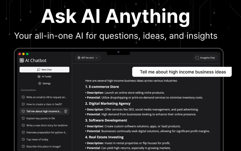 Chatbot - AI Open Assistant iPhone screenshot