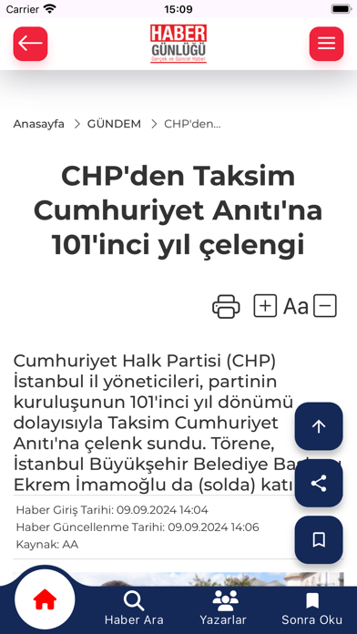 Haber Günlüğü Screenshot