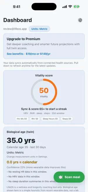 LifeOS - Longevity Coach screenshot 2