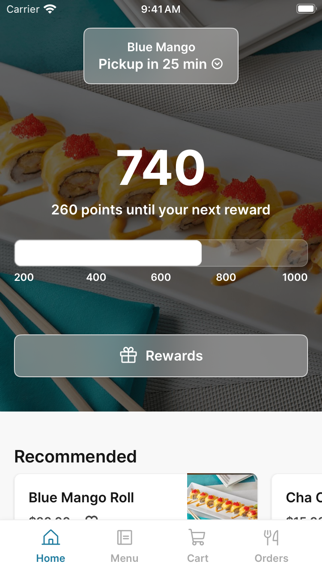 Blue Mango To Go app screenshot