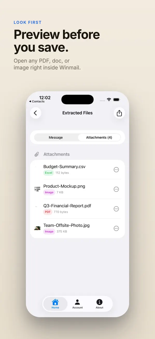 Screenshot #3 pour Winmail File Viewer & Opener