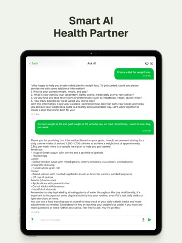 Caloric: AI Calorie Counter iPad screenshot