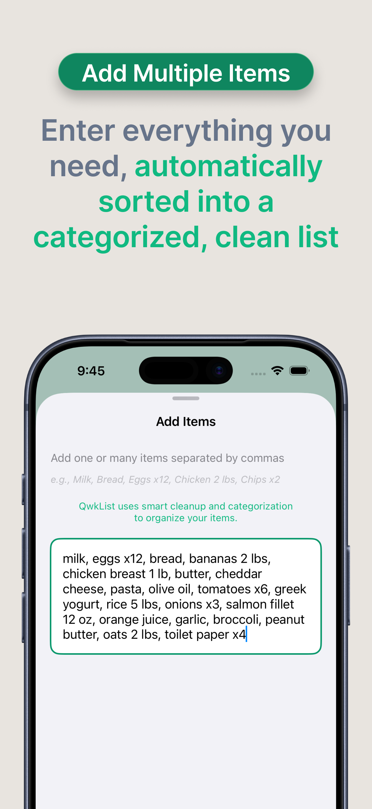 QwkList: Grocery List Maker