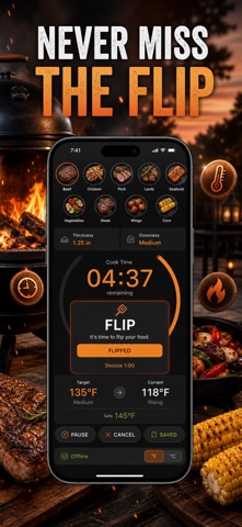 Grill Timer: BBQ Meat Temp iPhone screenshot