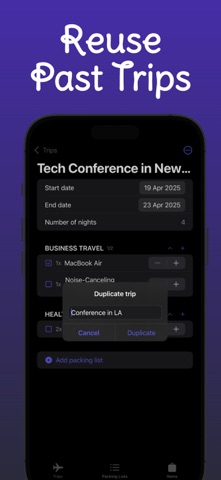 Travel Packing List・MyLuggage iPhone screenshot