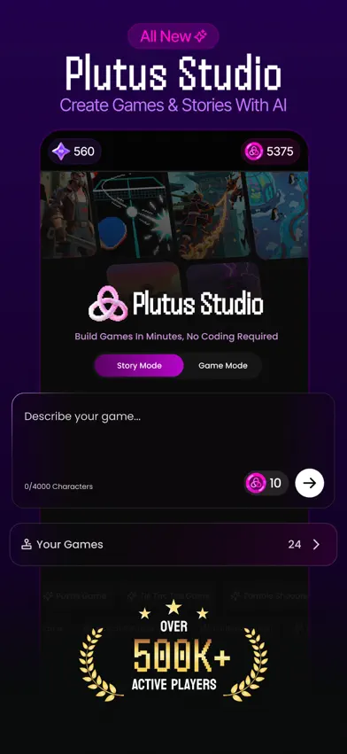 Plutus: Create, Play, Win screenshot 1