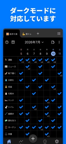 習慣チェックカレンダー - 週間カレンダーで習慣を記録しよう のスクリーンショット