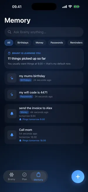 Brainy: AI Memory & Reminders screenshot 3