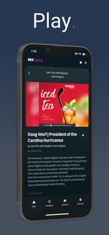 MIX 101.5 WRAL FM app screenshot 2