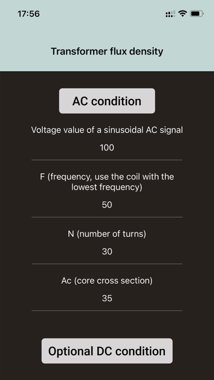 Transformer flux density