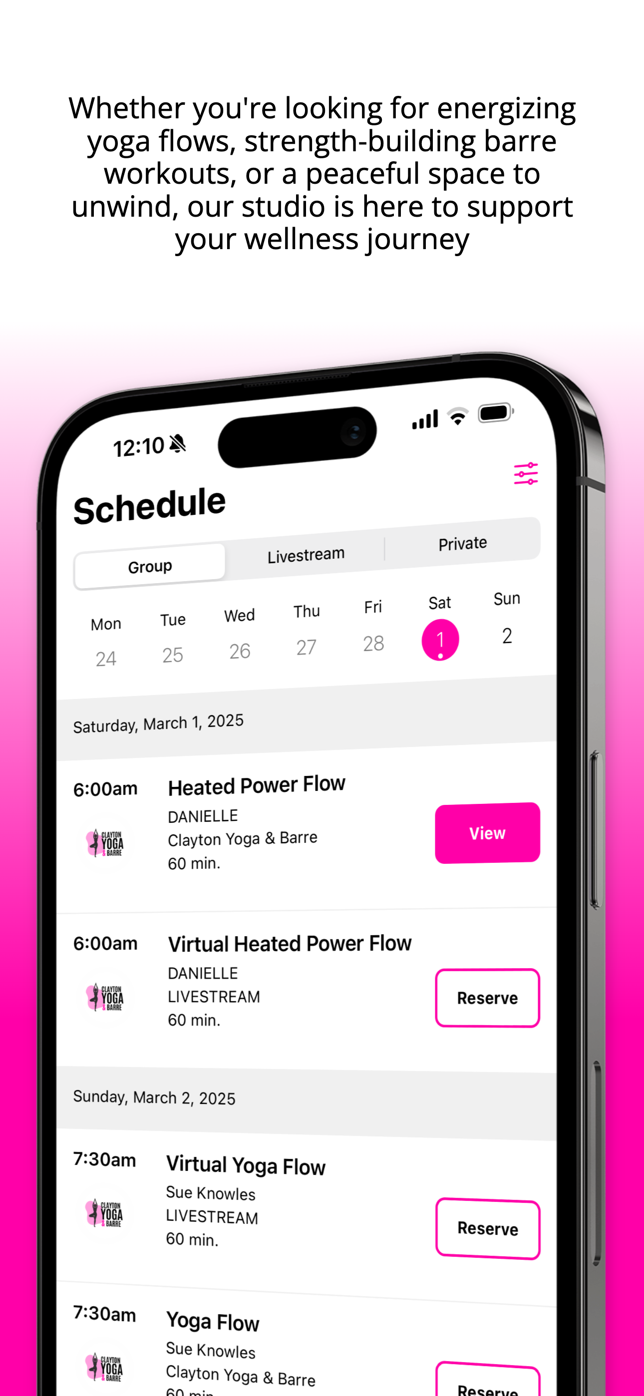 Clayton Yoga & Barre 2.0 screenshot 4