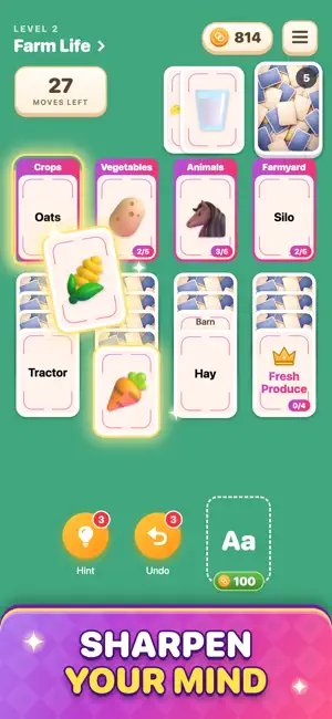 Word Solitaire: Category Sort screenshot 1
