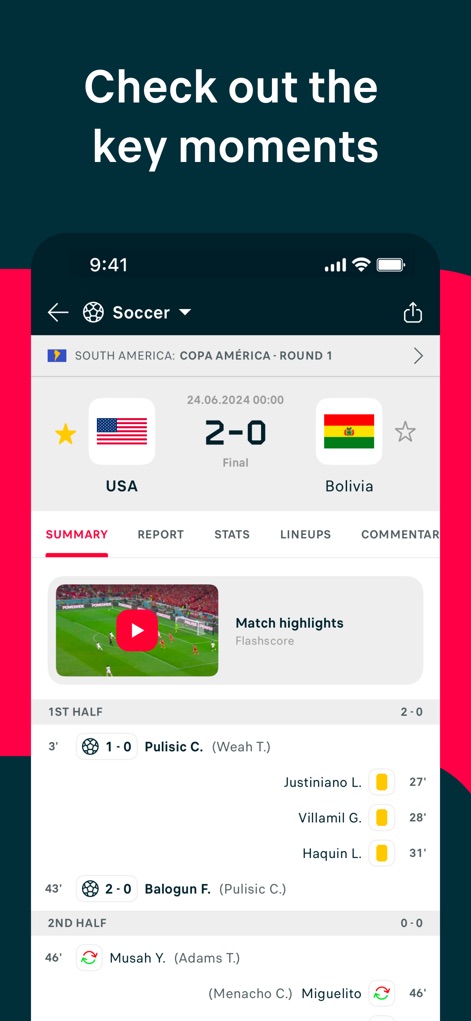 Flashscore: Live Scores & News - Match Event Overview