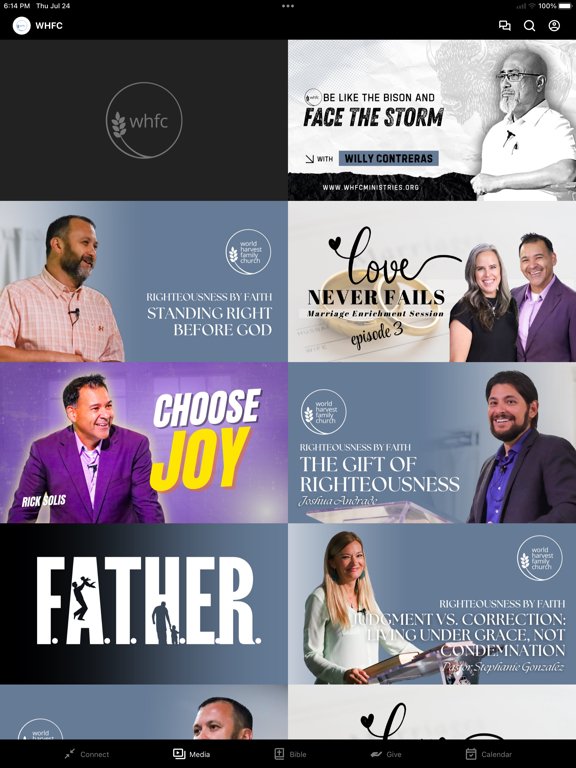 World Harvest Family Church iPad screenshot 2 - Education app