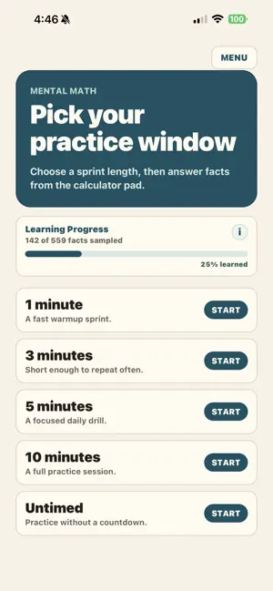 Mental Math Gym: Speed Facts screenshot 1