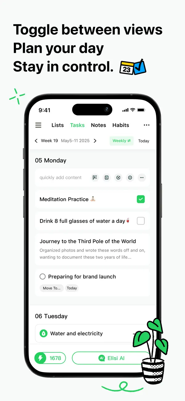 #4. Elisi: AI Planner & To-Do List (iOS) 由: Elisi Studios, Inc.