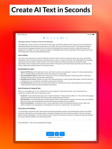 AI Text Generator iPad screenshot