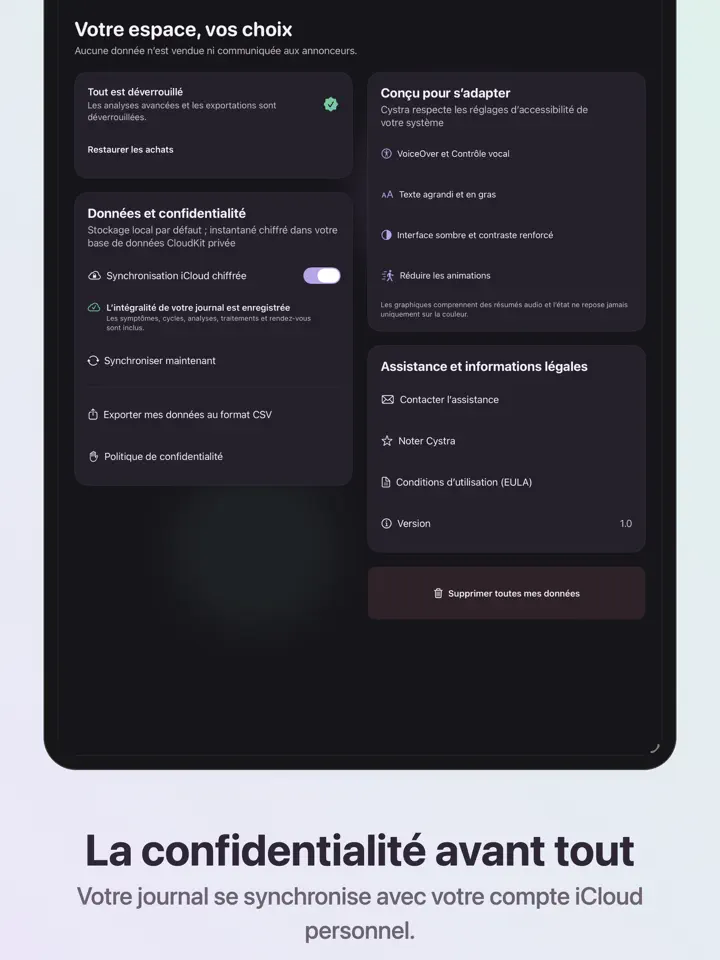 Cystra sur iPad : capture d’écran 7 sur 7