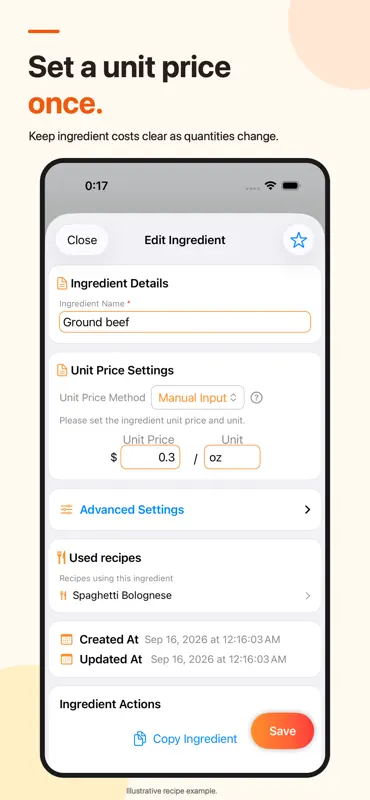 Recipe Cost Calculator screenshot 3 of 5