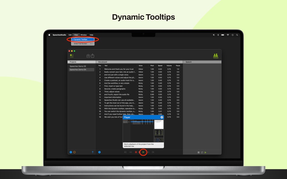 #1. Speeches Studio (macOS) Podle: Trade Factory GmbH