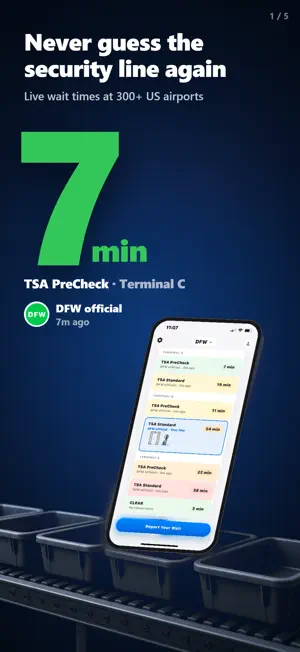 AirportScout: TSA Wait Times screenshot 1