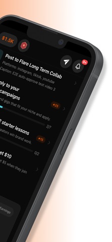 Flare: UGC & Brand Deals iPhone screenshot