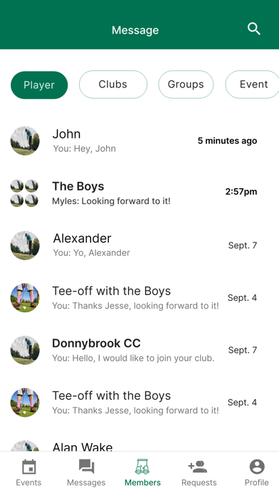 Golf Roster Screenshot