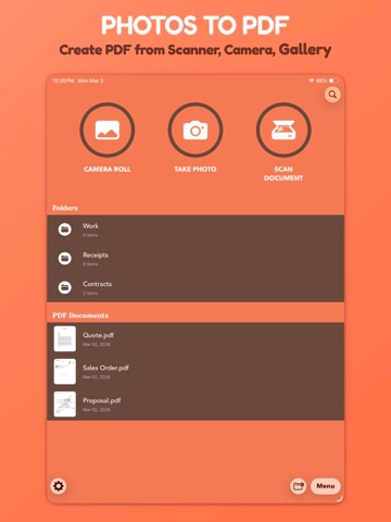 Photos PDF : Scanner Converter iPad screenshot