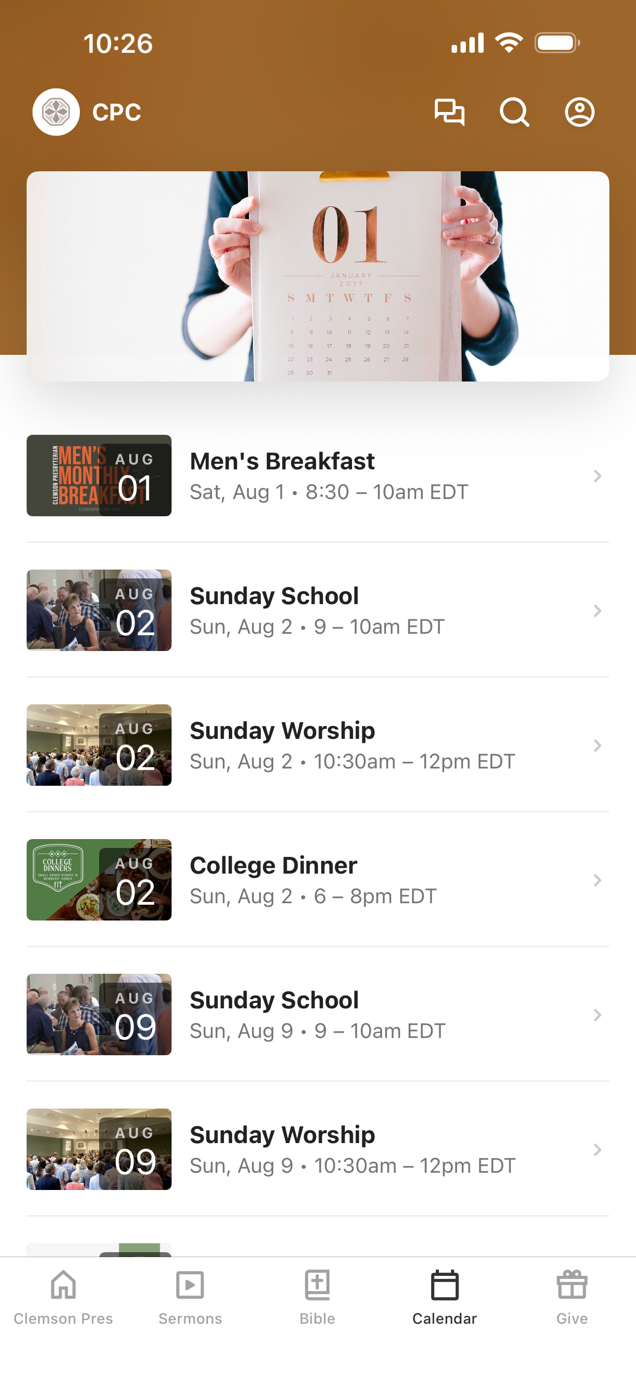 Clemson Presbyterian Church screenshot 3