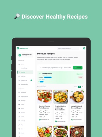Healthy Meals Planner iPad screenshot
