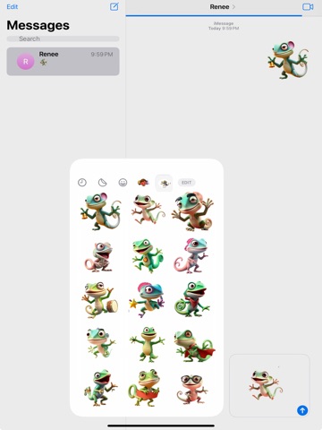 Giddy Chameleon Stickers iPad screenshot