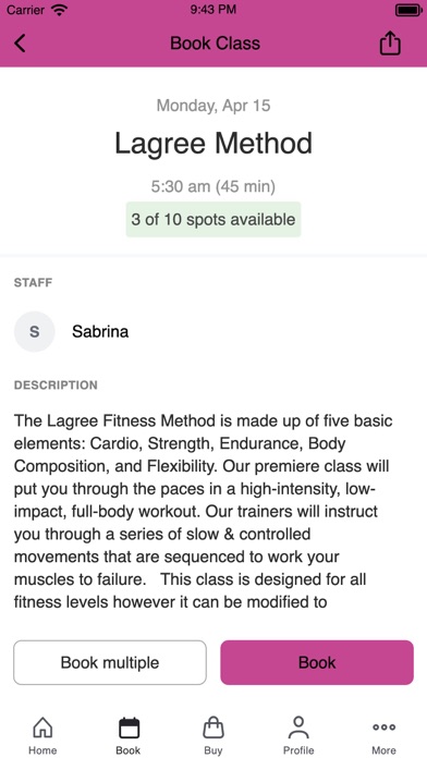 Tone Fitness Studio Screenshot