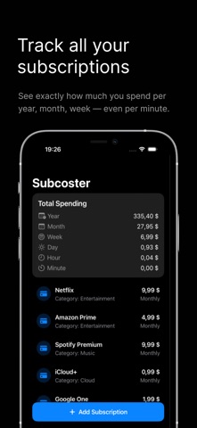 Spending Tracker – Subcoster Screenshot 1 of 3