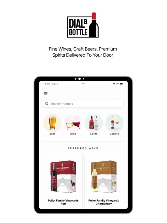 Dial a Bottle iPad screenshot 1 - Food & Drink app
