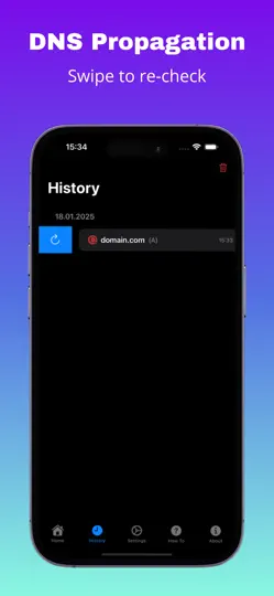 Capture d'écran de DNS Propagation sur iPhone 7