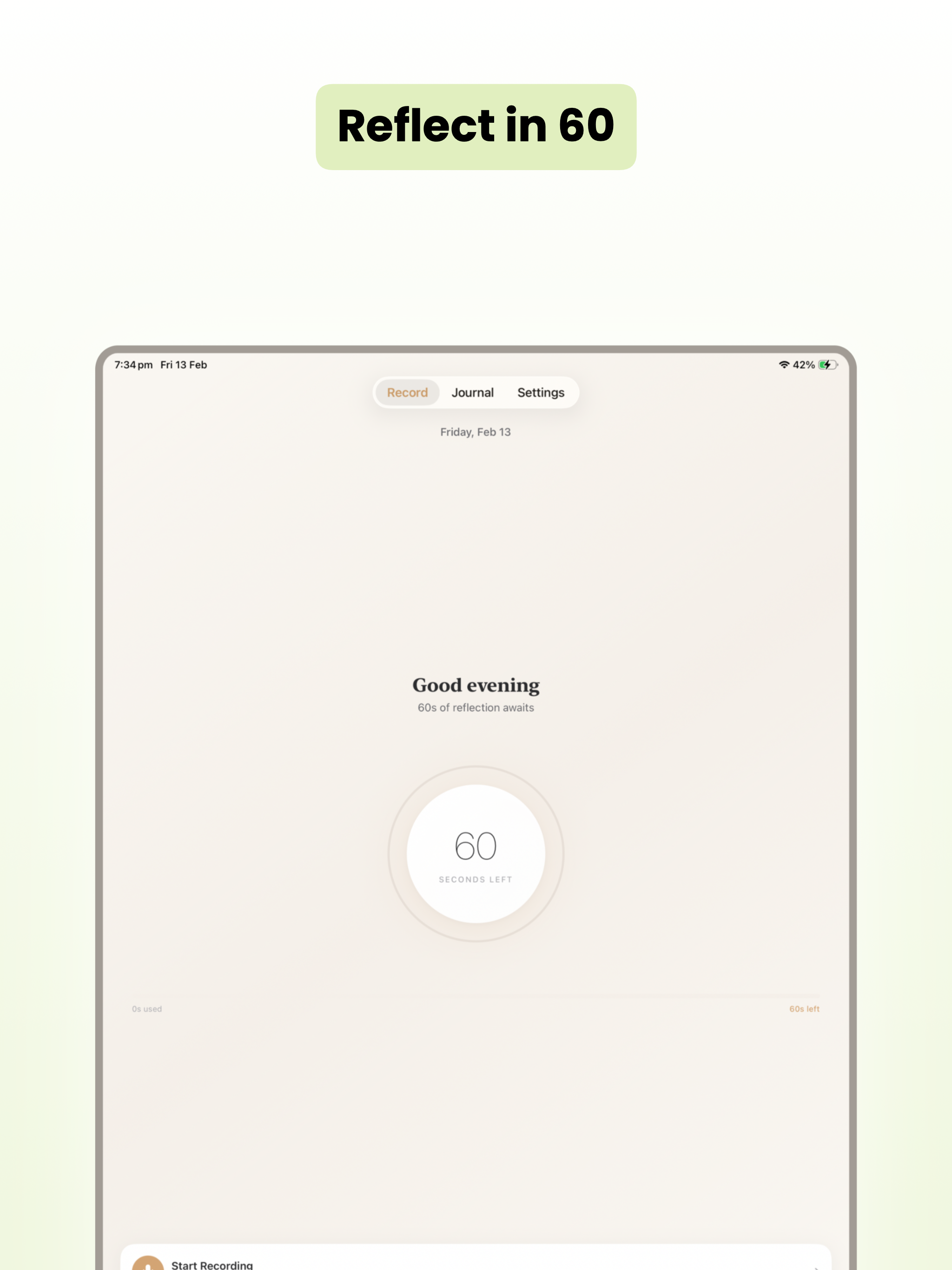 Voice Memo Diary - 60 Sec