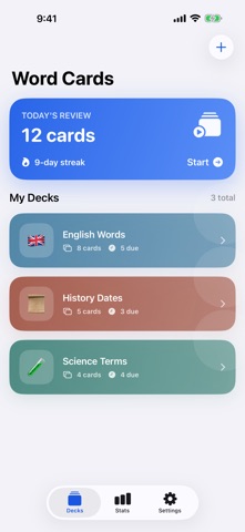Word Cards: Flashcards iPhone screenshot