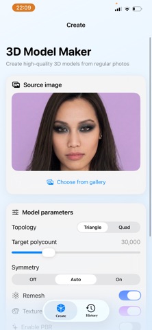 3D Model Maker Image to 3D iPhone screenshot