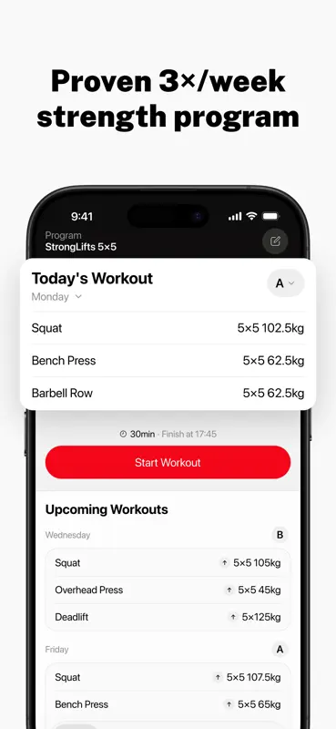 StrongLifts 5x5 Workout Plan screenshot 1 of 10