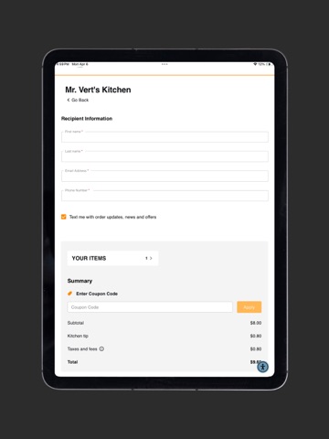 Mr Vert Kitchen iPad screenshot