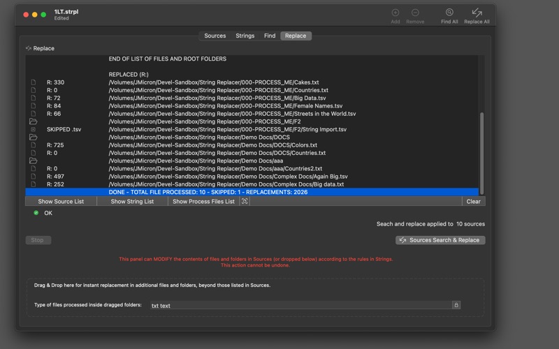 String Replacer screenshot