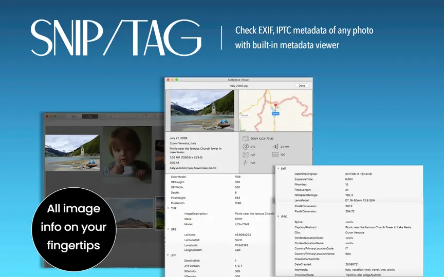 Capture d'écran de SnipTag: Crop Scans, Edit EXIF sur iPhone 6