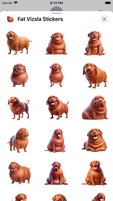 Screenshot 1 of Fat Vizsla Stickers App