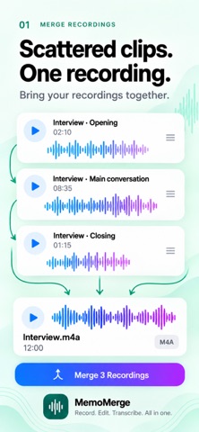 MemoMerge: Voice Memo Editor Screenshot 1 of 8
