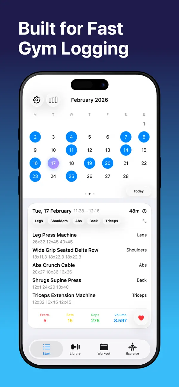 Screenshot #1 pour Gym Gym: Gym Workout Tracker